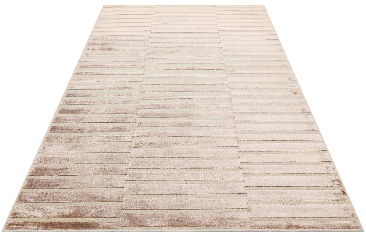 Eko Halı Zenith ZNT03 Krem 10 mm Viskon İnce Dikdörtgen Makine Dokuma Salon Halısı 80x150 cm