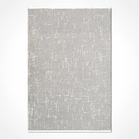 Crea Halı Antakya AU002 Krem 4 mm Polyester Toz Tutmaz Yıkanabilir İnce Pamuk Taban Dikdörtgen Makine Dokuma Salon Halısı 80x200 cm