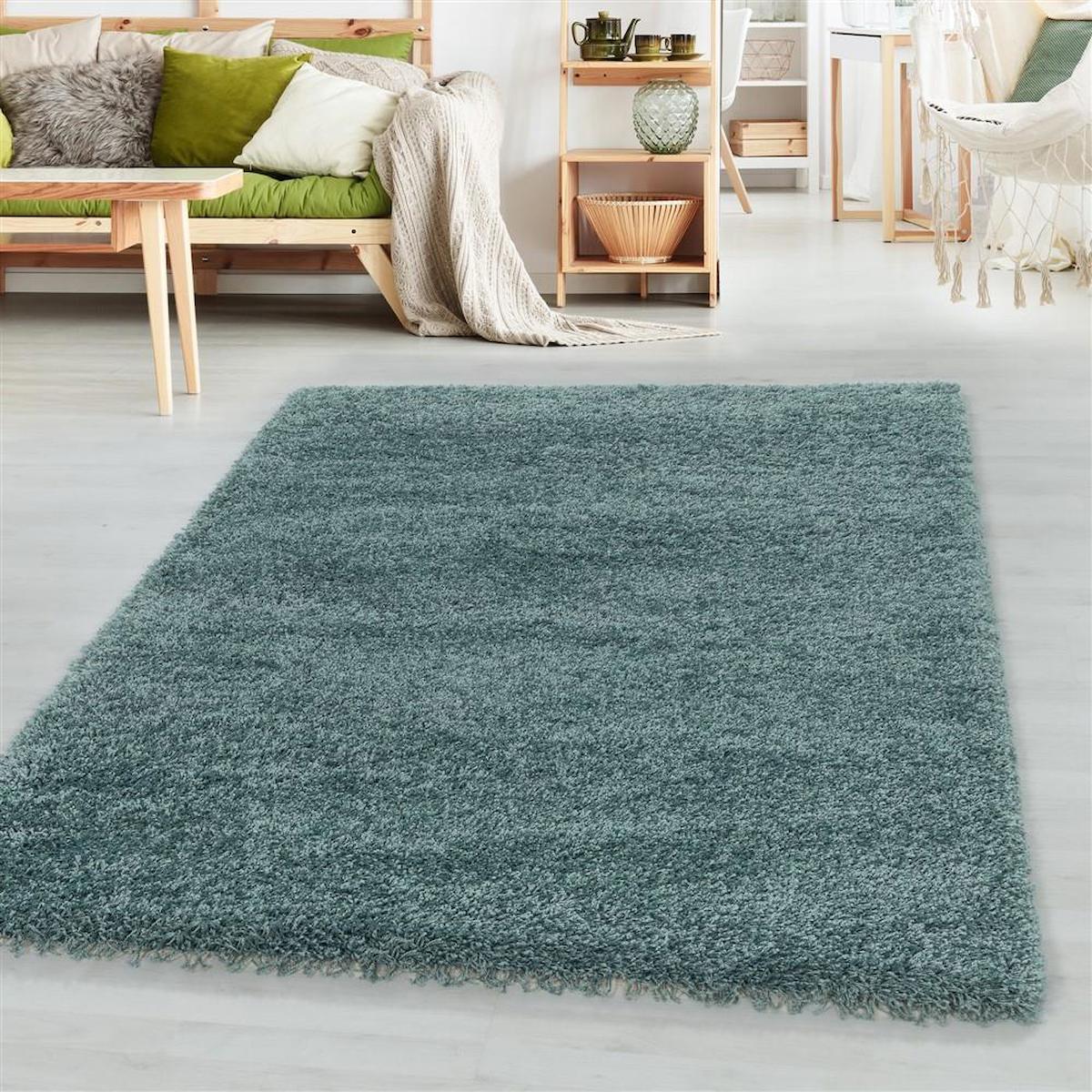 Red Halı Mavi 30 mm Polipropilen Toz Tutmaz Yıkanabilir Kalın Kaymaz Dikdörtgen Makine Dokuma Salon Halısı 160x230 cm