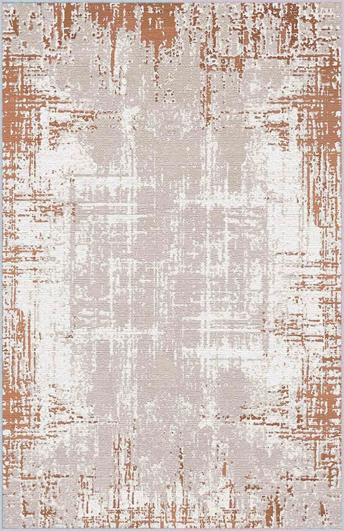 Rovigo Home RVG0543 Çok Renkli 8 mm Polyester Antibakteriyel-Leke Tutmaz-Toz Tutmaz Yıkanabilir İnce Kaymaz Dot Taban Dikdörtgen Makine Dokuma Salon Halısı 140x200 cm
