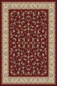 Tuğra Halı Sümer SM08 Kırmızı 5 mm Polyester Yıkanabilir İnce Dikdörtgen Makine Dokuma Salon Halısı 70x100 cm
