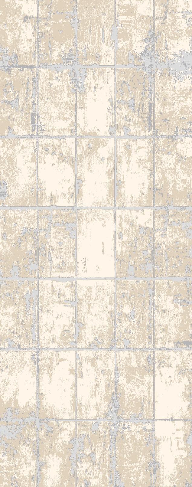 Atlas Halı Tera TE02C Çok Renkli Akrilik Yıkanabilir İnce Kaymaz Jüt Taban Dikdörtgen Makine Dokuma Salon Halısı 100x200 cm