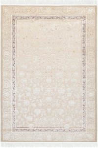 La Boutique Nilüfer NF06 Krem 7 mm Viskon Toz tutmaz Yıkanabilir İnce Kaymaz Dikdörtgen Makine Dokuma Salon Halısı 100x150 cm