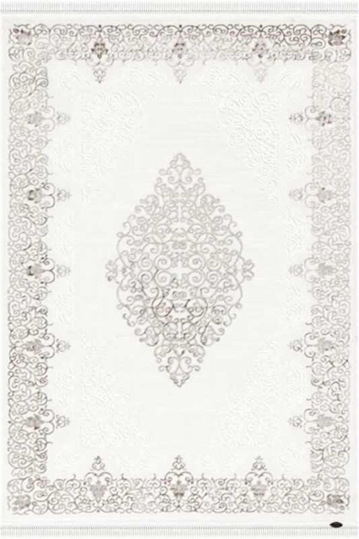 Dinarsu Gold GD001 Krem 12 mm Akrilik Silinebilir Yıkanabilir Orta Kaymaz Dikdörtgen Makine Dokuma Salon Halısı 80x500 cm