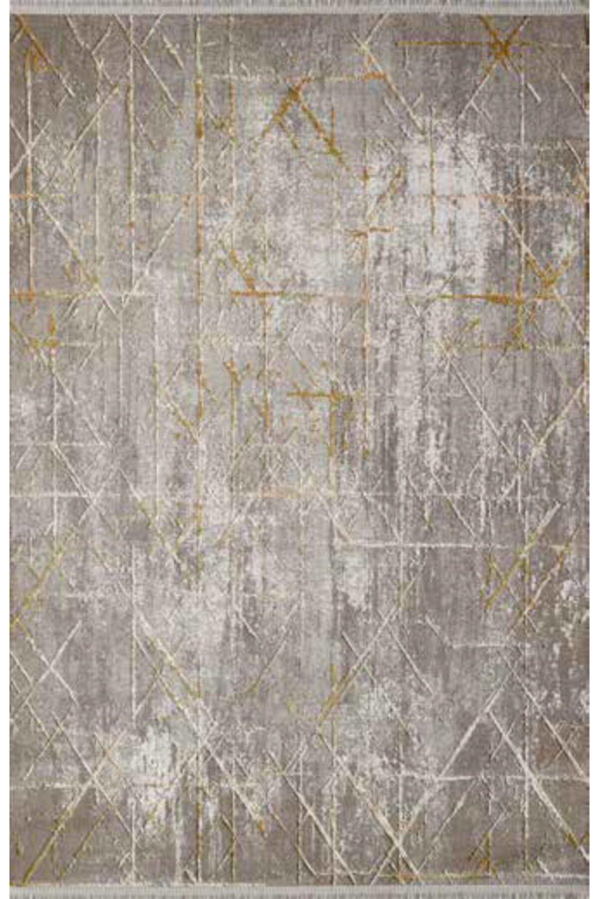 Atlas Halı Mood MD00A Krem 10 mm Viskon Yıkanabilir İnce Kaymaz Jüt Taban Dikdörtgen Makine Dokuma Salon Halısı 180x280 cm