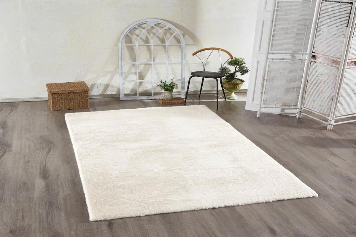 Jassrug Bej 35 mm Polyester Yıkanabilir Kalın Kaymaz Taban Dikdörtgen Makine Dokuma Halı 100x300 cm