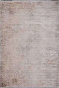 Kreasyon Halı Mazzini 1490 Vizon 7 mm Bambu Yumuşak Yıkanabilir İnce Kaymaz Dikdörtgen Makine Dokuma Salon Halısı 80x150 cm