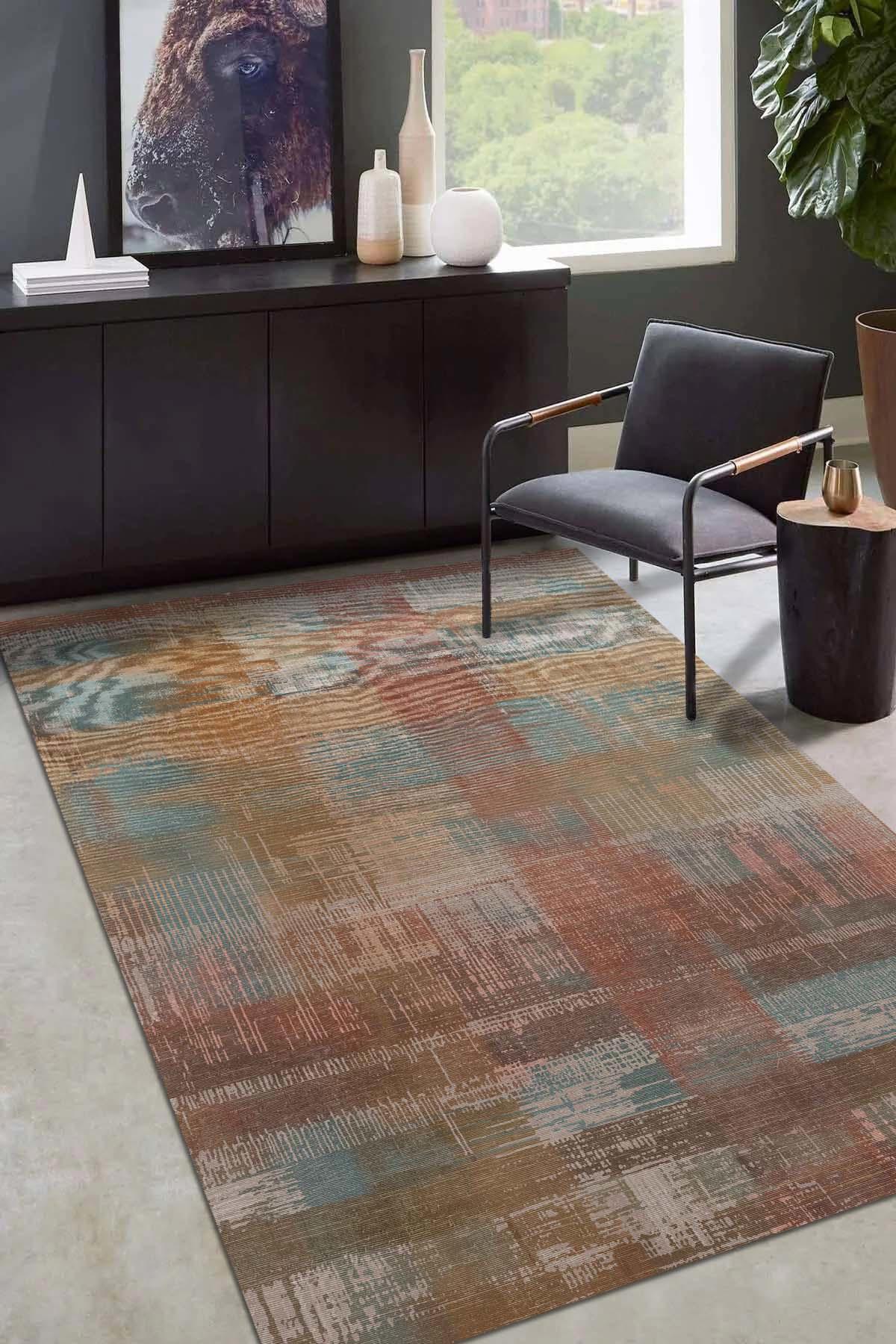 Aida Home Lilac Krem 0.5 mm Pamuk Antibakteriyel Yıkanabilir İnce Kaymaz Pamuk Taban Dikdörtgen Makine Dokuma Çocuk Odası-Oturma Odası-Salon Halısı 120x180 cm