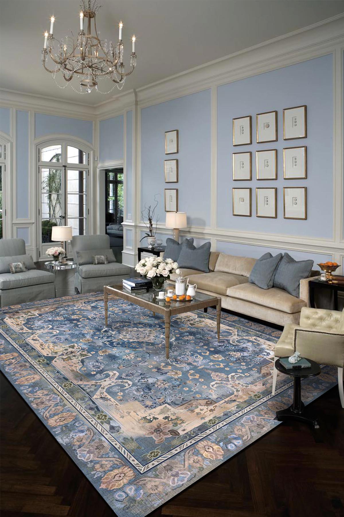 İlyaki Home Madala Krem 0.8 mm Pamuk Antibakteriyel Yıkanabilir İnce Kaymaz Pamuk Taban Dikdörtgen Makine Dokuma Salon Halısı 180x180 cm