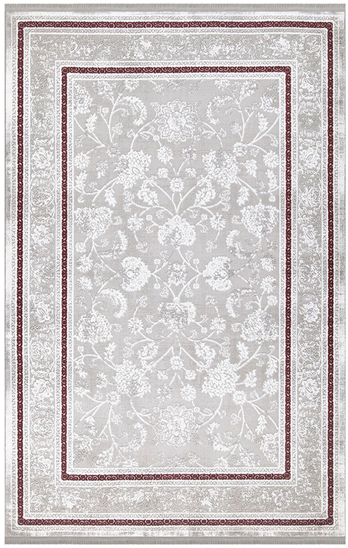 İpek Mekik Halı Gaspara 14850 Gri - Kahverengi 10 mm Akrilik Yıkanabilir Orta Kaymaz Pamuk Taban Dikdörtgen Makine Dokuma Antre-Çocuk Odası-Salon-Yatak Odası Halısı 80x150 cm