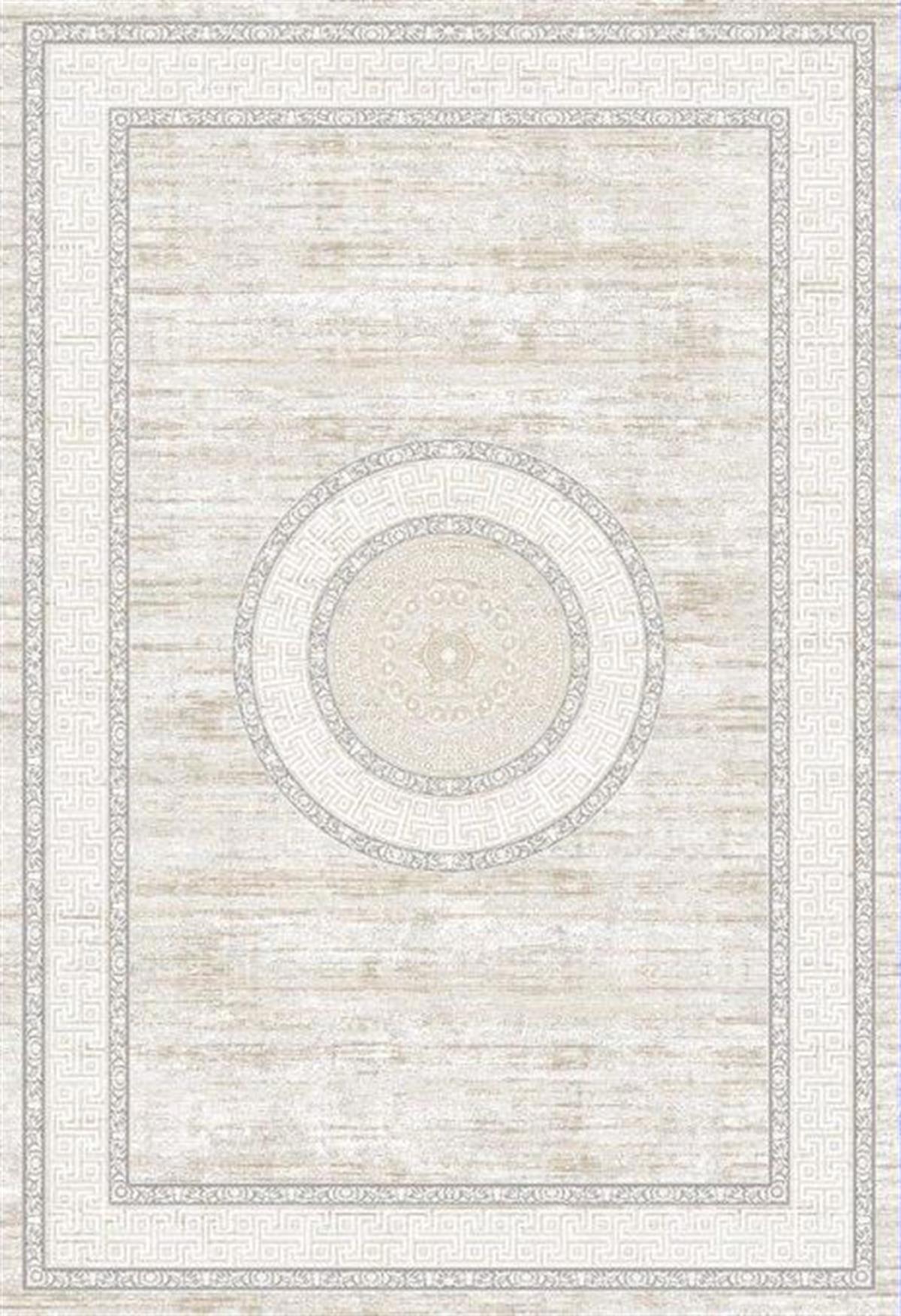 Elexsus Olimpos 1988 Krem 8 mm Viskon Silinebilir Yıkanabilir Orta Kaymaz Dikdörtgen Makine Dokuma Oturma Odası-Salon Halısı 180x300 cm