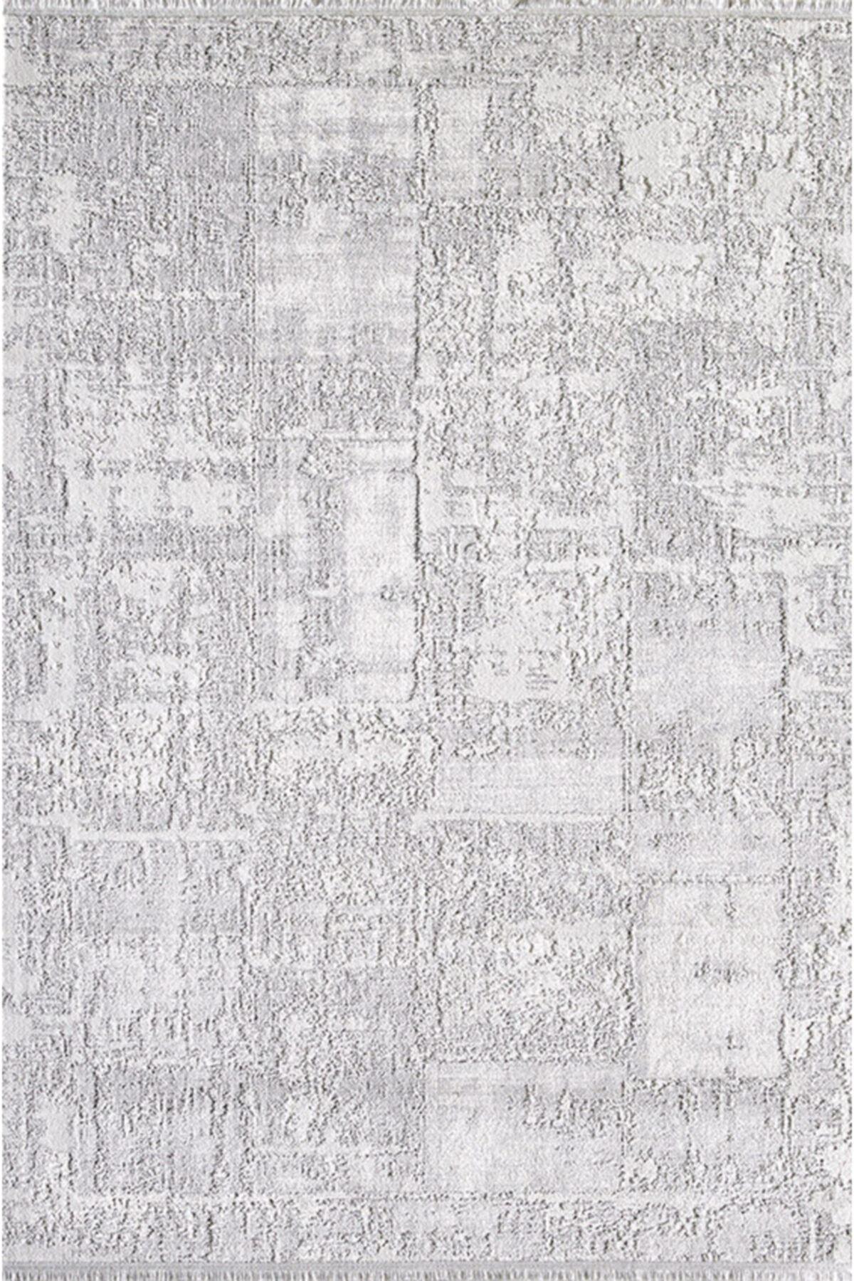 Royal Halı Lootus L001A Krem 10 mm Viskon Toz Tutmaz Yıkanabilir Kalın Kaymaz Lateks Taban Dikdörtgen Makine Dokuma Salon Halısı 80x200 cm