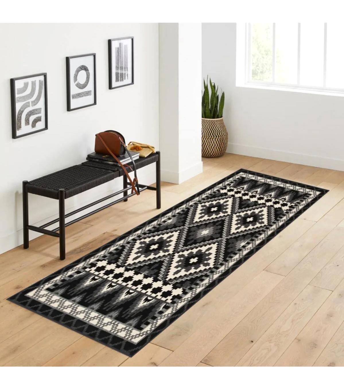 Rovigo Home RVG1771 Çok Renkli 8 mm Polyester Antibakteriyel-Leke Tutmaz-Toz Tutmaz Yıkanabilir İnce Kaymaz Dot Taban Dikdörtgen Makine Dokuma Salon Halısı 120x200 cm