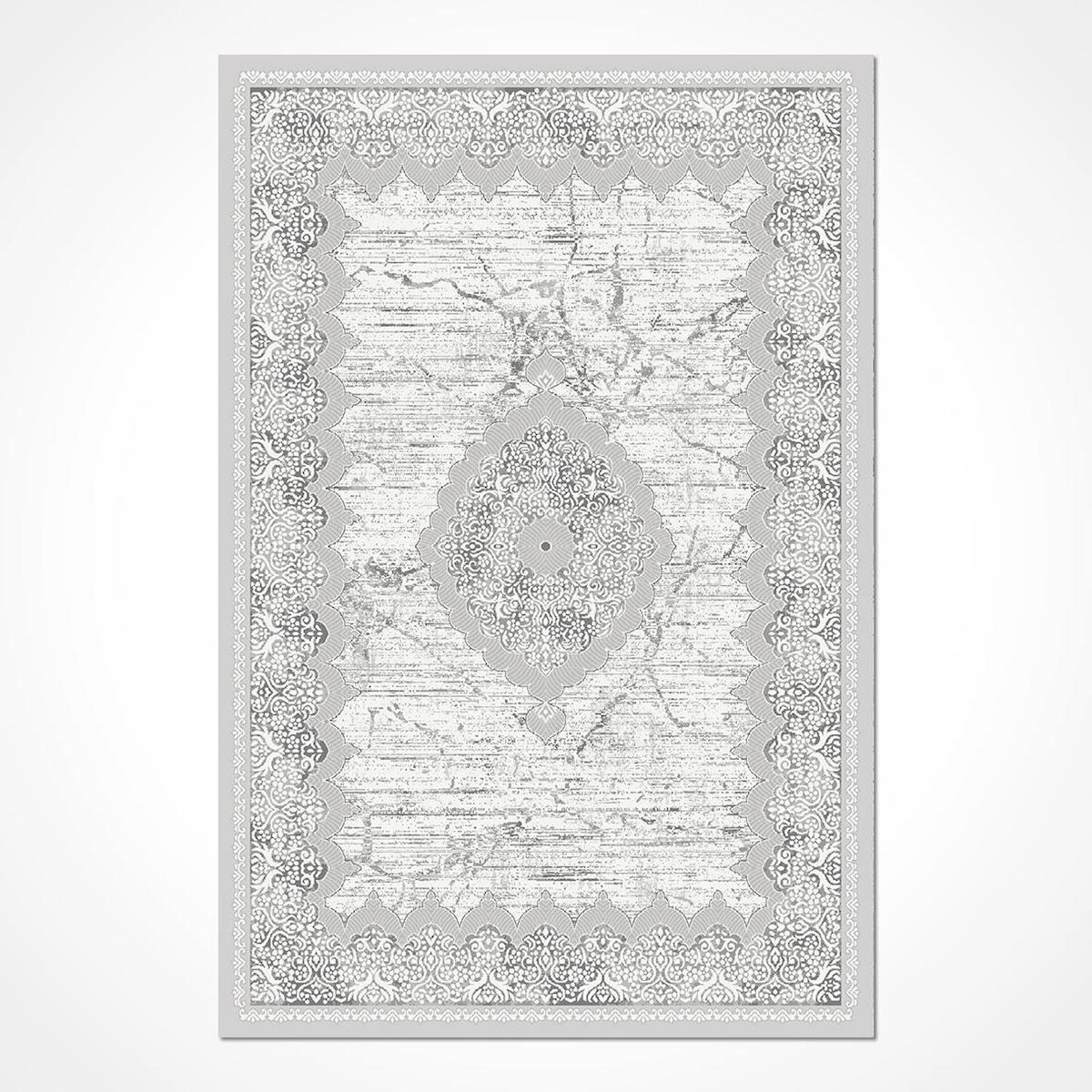 Crea Halı Akik 4169GR Krem 7 mm Akrilik Yıkanabilir Orta Dikdörtgen Makine Dokuma Salon Halısı 200x200 cm