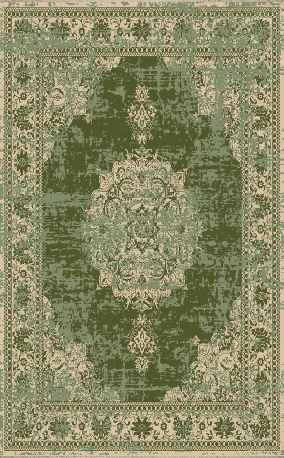 Eko Halı Heritage 615 Çok Renkli Yün Silinebilir Yıkanabilir Kaymaz Dikdörtgen Makine Dokuma Oturma Odası-Salon Halısı 80x150 cm
