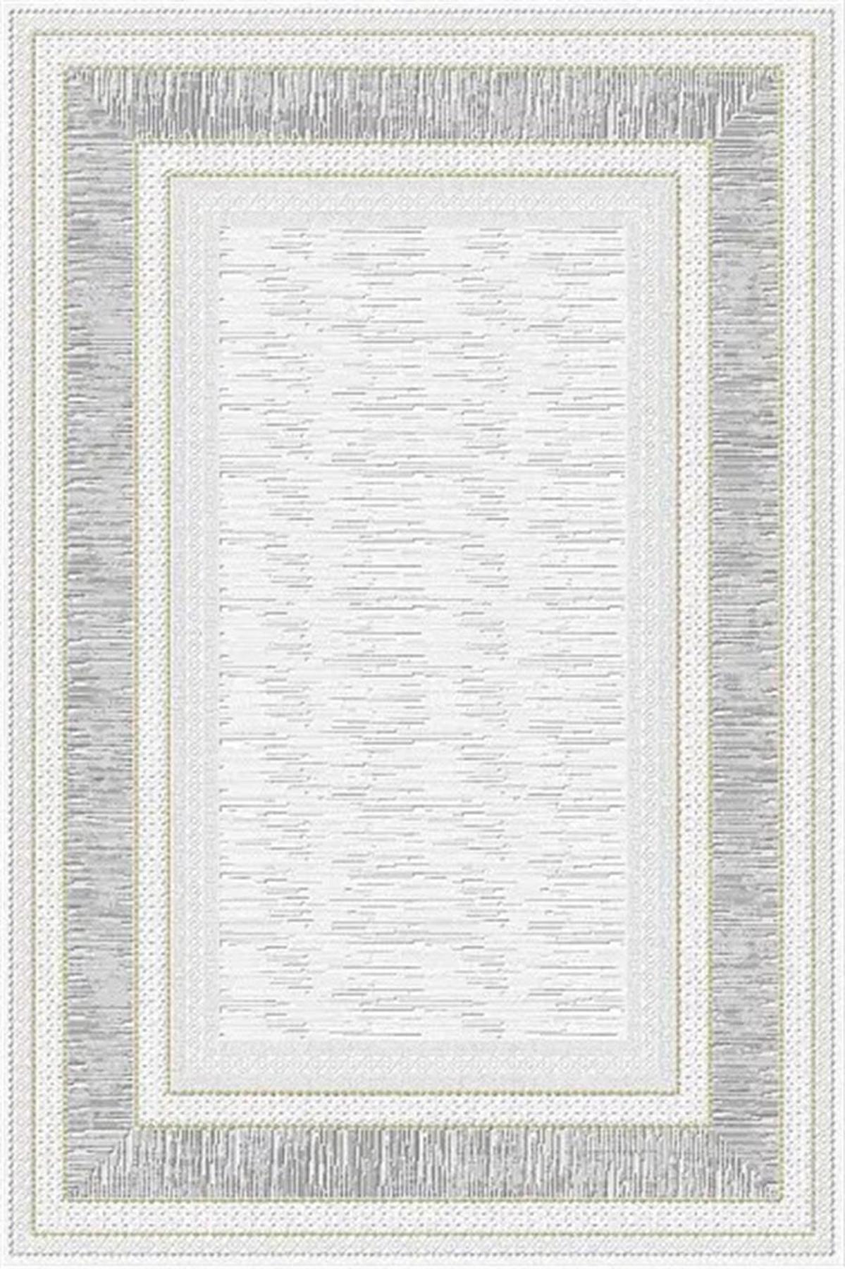 Kreasyon Halı Universal A0303 Gri 8 mm Akrilik Yıkanabilir Kalın Kaymaz Pamuk Taban Dikdörtgen Makine Dokuma Salon Halısı 160x235 cm