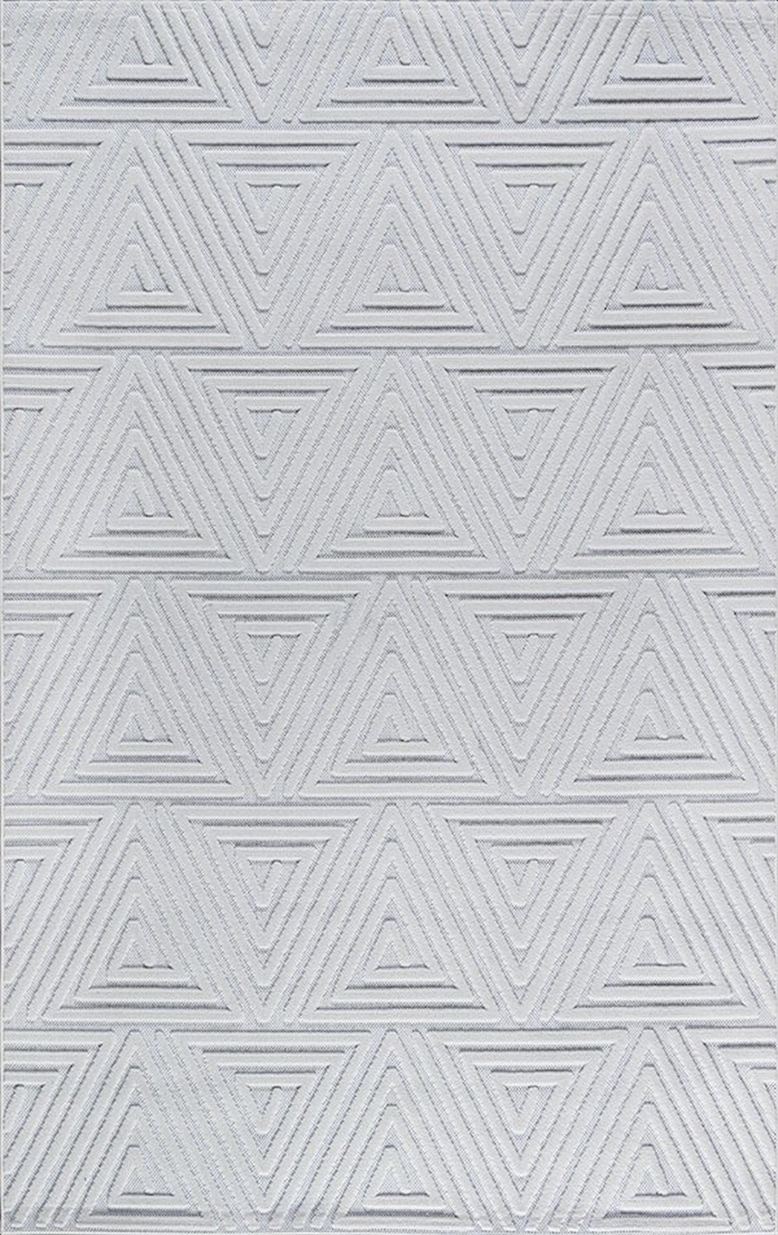 Merinos Launge 65150 Krem 5 mm Polipropilen Yıkanabilir İnce Kaymaz Jel Taban Soyut Temalı Dikdörtgen Makine Dokuma Salon Halısı 80x200 cm