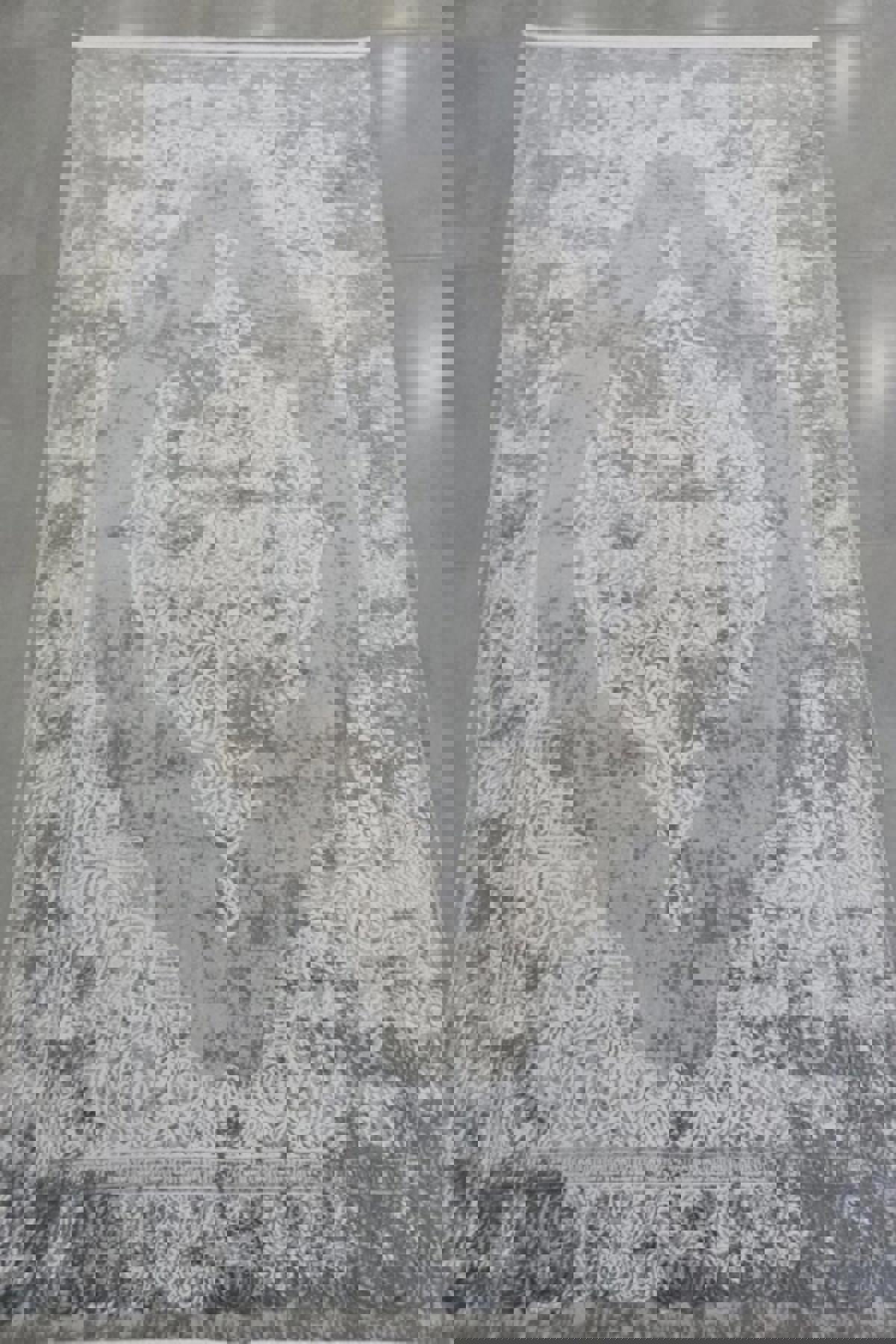 Merinos  Diamond Zena Gri 3 mm Akrilik Yıkanabilir İnce Kaymaz Dikdörtgen Makine Dokuma Salon Halısı 100x350 cm