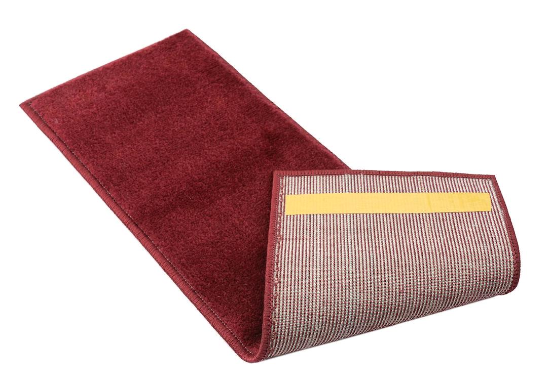 Glary Home GH13A-R-GRY7 Kırmızı 3 mm Polipropilen Yıkanabilir İnce Kaymaz Lateks Taban Geometrik Dikdörtgen Makine Dokuma Merdiven Halısı 120x120 cm