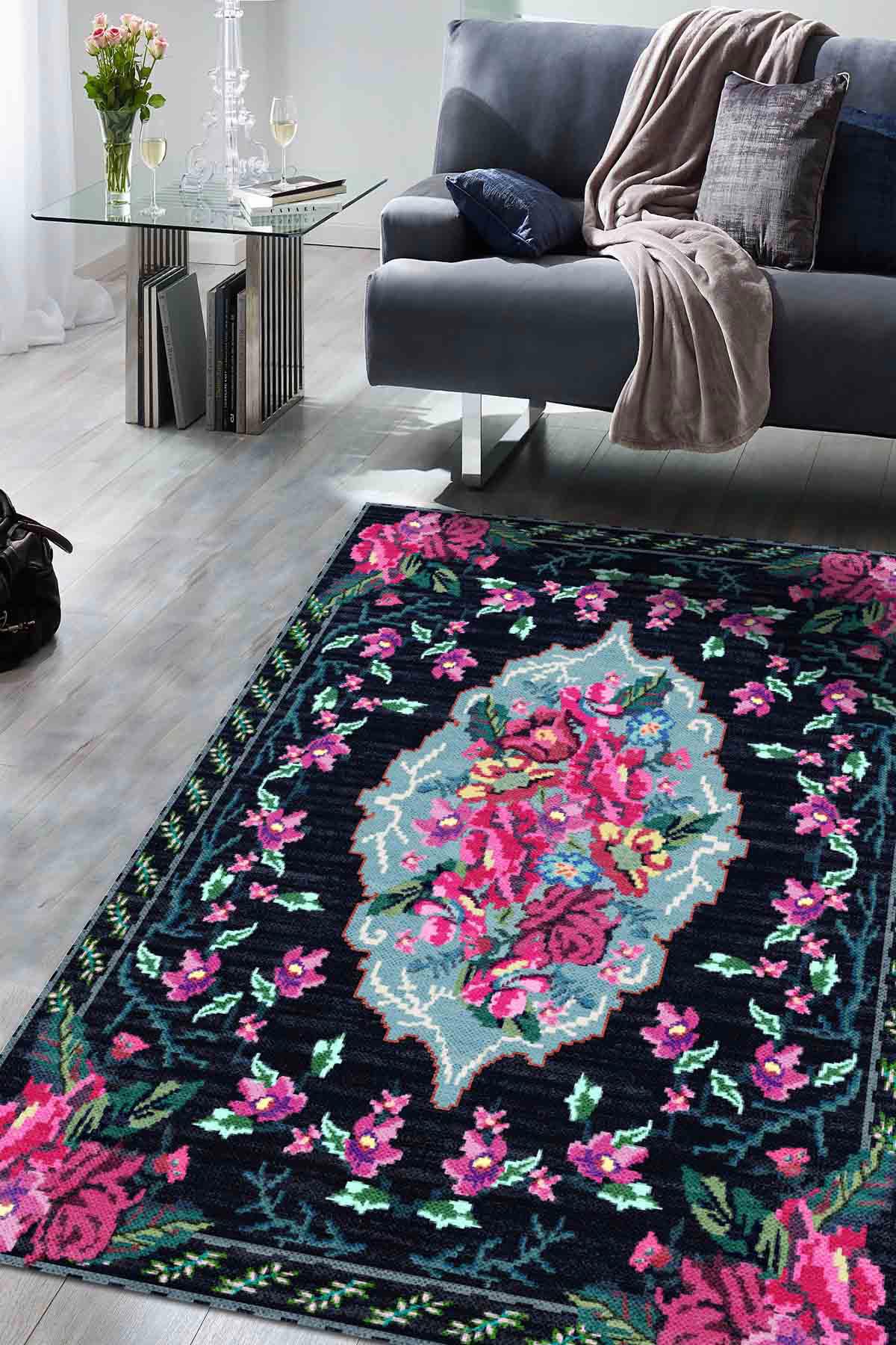 Latte Dizayn Recife Krem 0.5 mm Pamuk Antibakteriyel Yıkanabilir İnce Kaymaz Lateks Taban Dikdörtgen Makine Dokuma Salon Halısı 180x250 cm