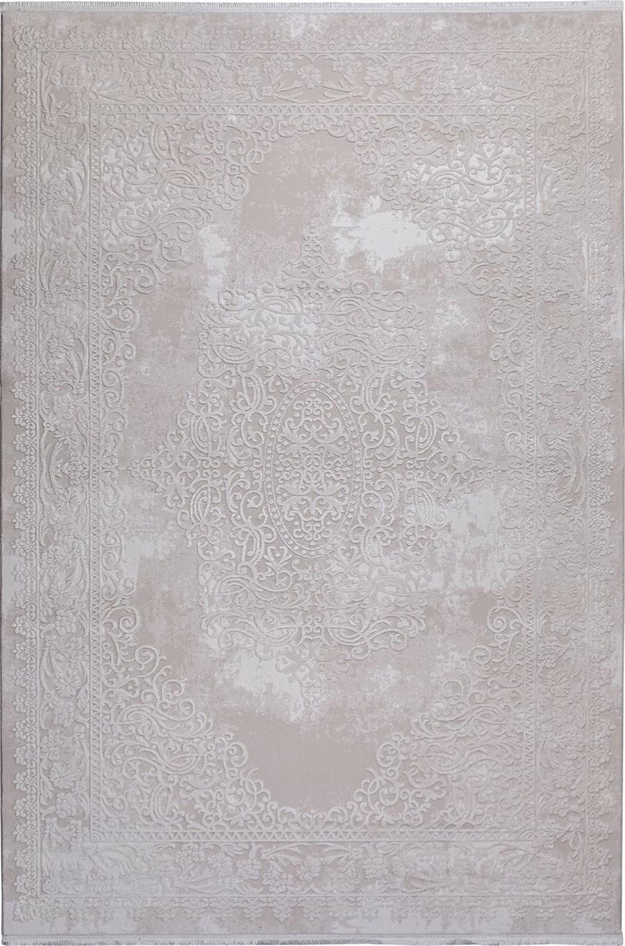 Kreasyon Halı Elkenz 7559 Bej 12 mm Akrilik Yıkanabilir Kalın Kaymaz Pamuk Taban Dikdörtgen Makine Dokuma Salon Halısı 120x180 cm