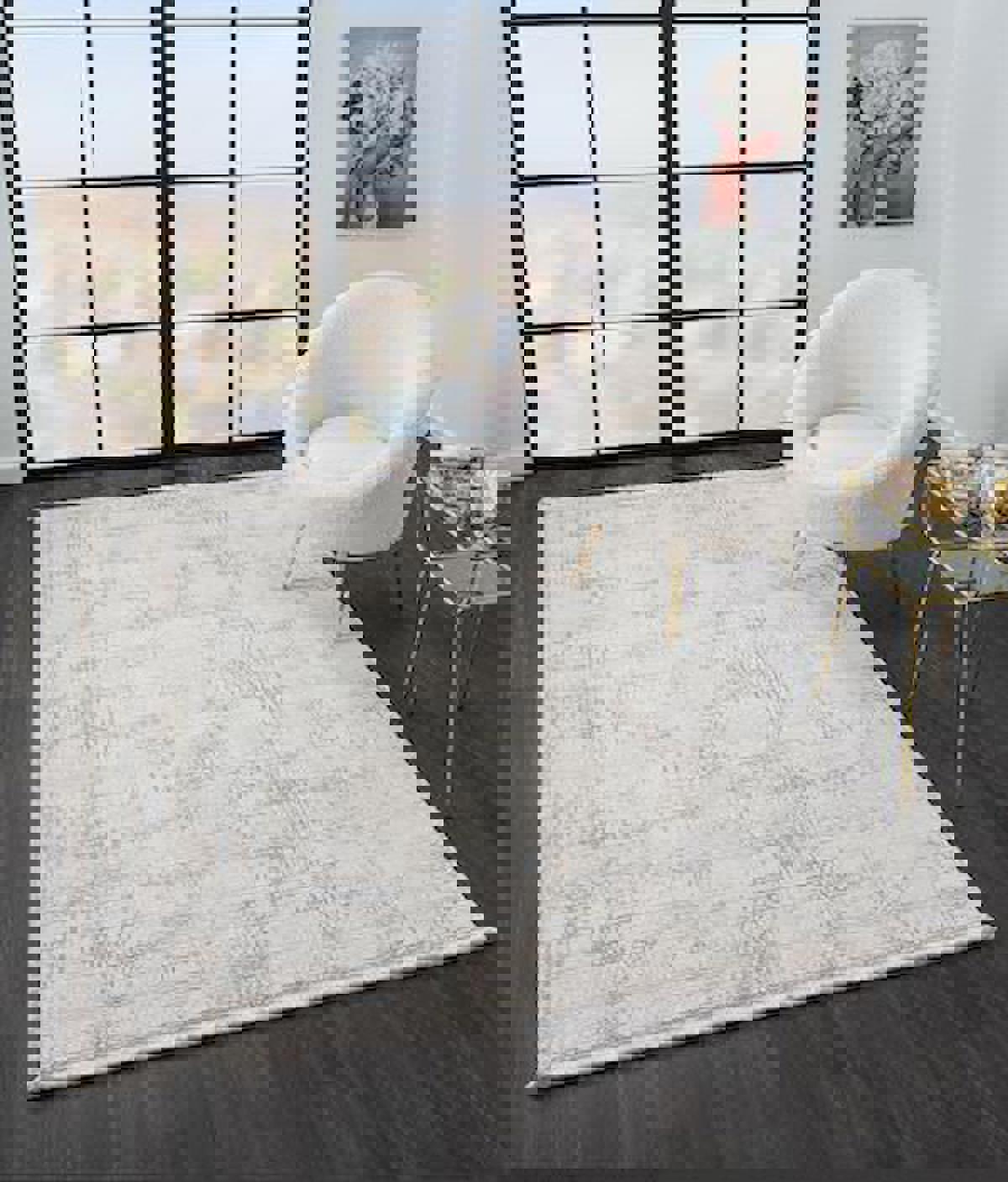 Çam Halı Mona VS010A Bej 11 mm Polyester Silinebilir Yıkanabilir Orta Dikdörtgen Makine Dokuma Salon Halısı 180x250 cm