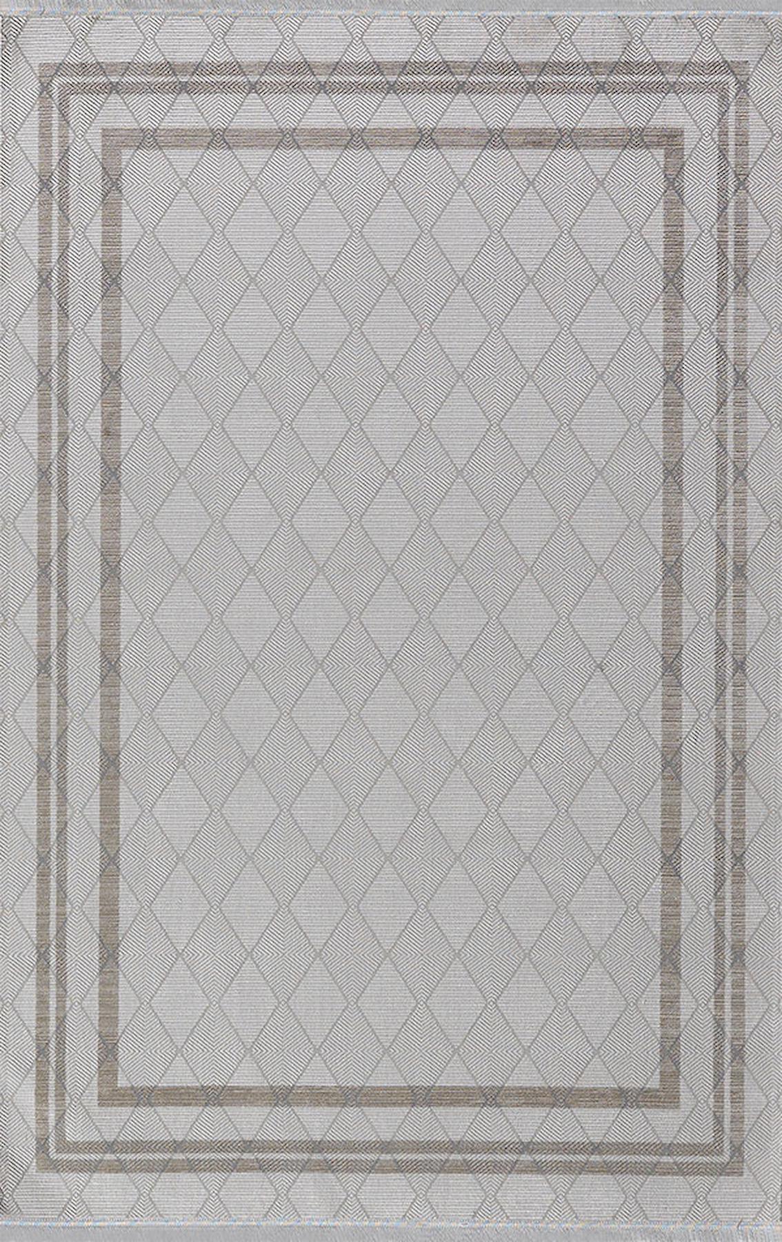 Merinos Etro 36145 Kahverengi - Krem 0.5 mm Akrilik Yıkanabilir İnce Kaymaz Dikdörtgen Makine Dokuma Salon Halısı 160x230 cm