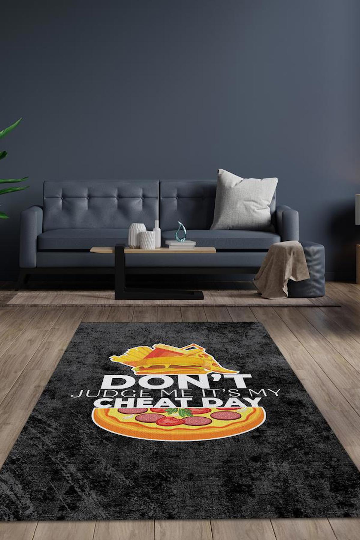 Homshtag Cheat Day Krem 4 mm Pamuk Antistatik Yıkanabilir İnce Kaymaz Dikdörtgen Makine Dokuma Ofis Halısı 160x230 cm