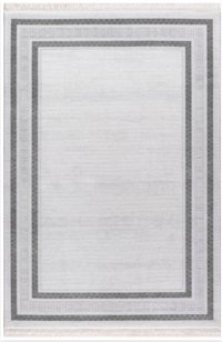 Dinarsu Arora 64879 Gri 10 mm Akrilik Silinebilir Yıkanabilir Orta Kaymaz Dikdörtgen Makine Dokuma Oturma Odası-Salon Halısı 160x235 cm