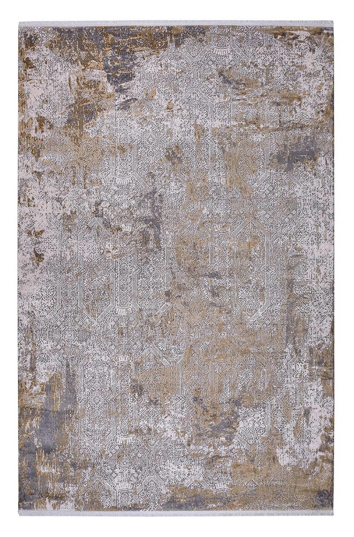 Kreasyon Halı Biblos 9303 Krem 8 mm Akrilik Yıkanabilir Kalın Pamuk Taban Dikdörtgen Makine Dokuma Salon Halısı 125x200 cm