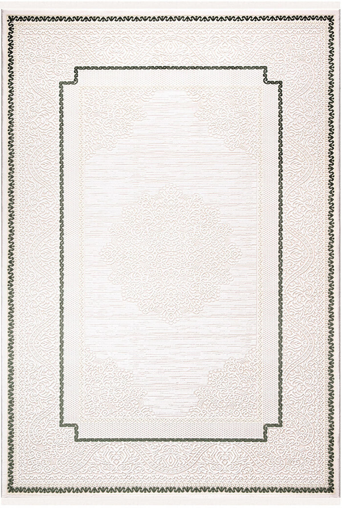 İpek Home Sardes 6410A Gri 10 mm Akrilik Yıkanabilir Orta Kaymaz Pamuk Taban Dikdörtgen Makine Dokuma Antre-Çocuk Odası-Salon-Yatak Odası Halısı 160x230 cm