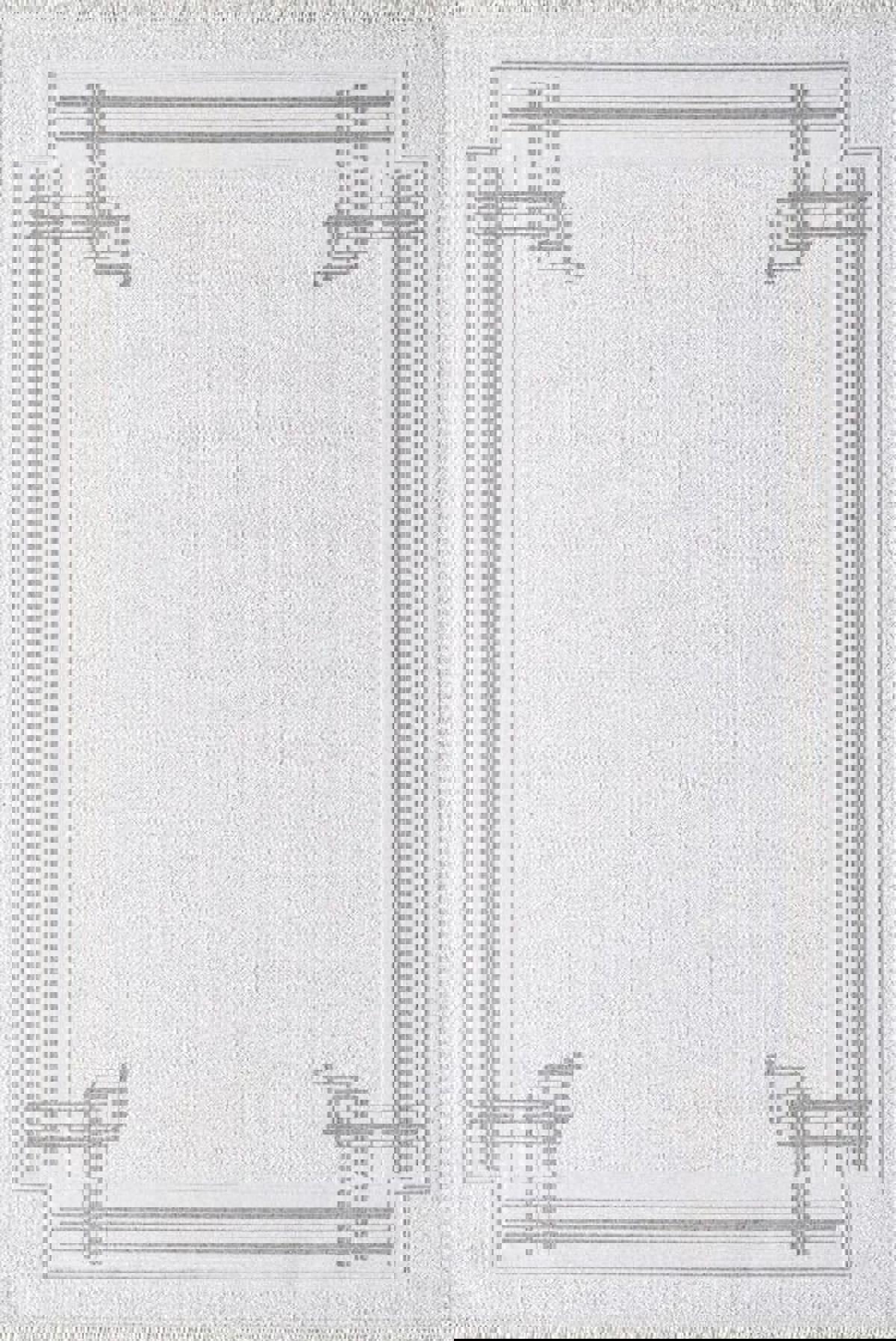 Atlas Halı Mondeo JD06A Bej-Krem 0.6 mm Akrilik Yıkanabilir İnce Kaymaz Jüt Taban Dikdörtgen Makine Dokuma Salon Halısı 80x200 cm
