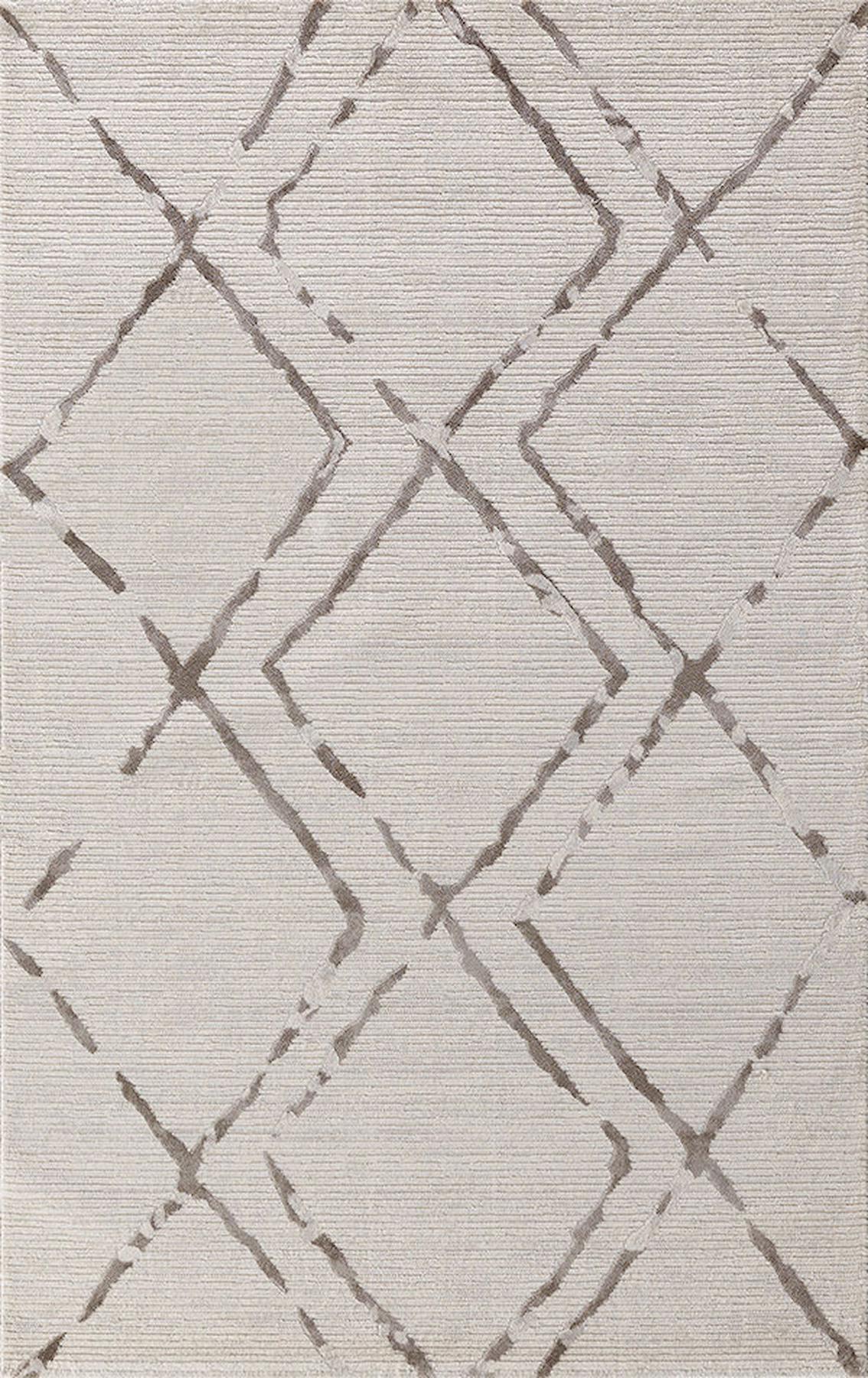 Merinos Country 36213 Kahverengi 9 mm Akrilik Antibakteriyel Yıkanabilir İnce Kaymaz Soyut Temalı Dikdörtgen Makine Dokuma Salon Halısı 100x150 cm