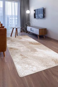 Dijidekor Deluxe Çok Renkli 6 mm Polyester Orta Kaymaz Deri Taban Dikdörtgen Makine Dokuma Salon Halısı 120x200 cm