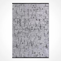 Crea Halı Antakya AU005 Krem 4 mm Polyester Toz Tutmaz Yıkanabilir İnce Pamuk Taban Dikdörtgen Makine Dokuma Salon Halısı 120x180 cm