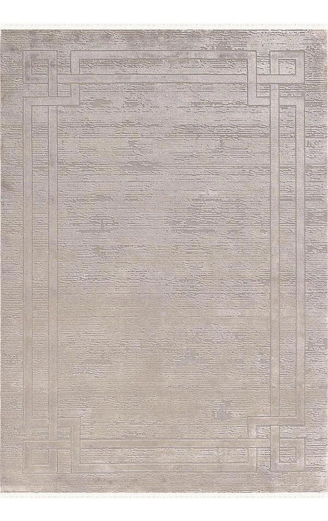 Merinos Bamboo Lavi 34666 Vizon 7 mm Akrilik Antialerjenik Yıkanabilir İnce Kaymaz Dikdörtgen Makine Dokuma Salon Halısı 80x150 cm
