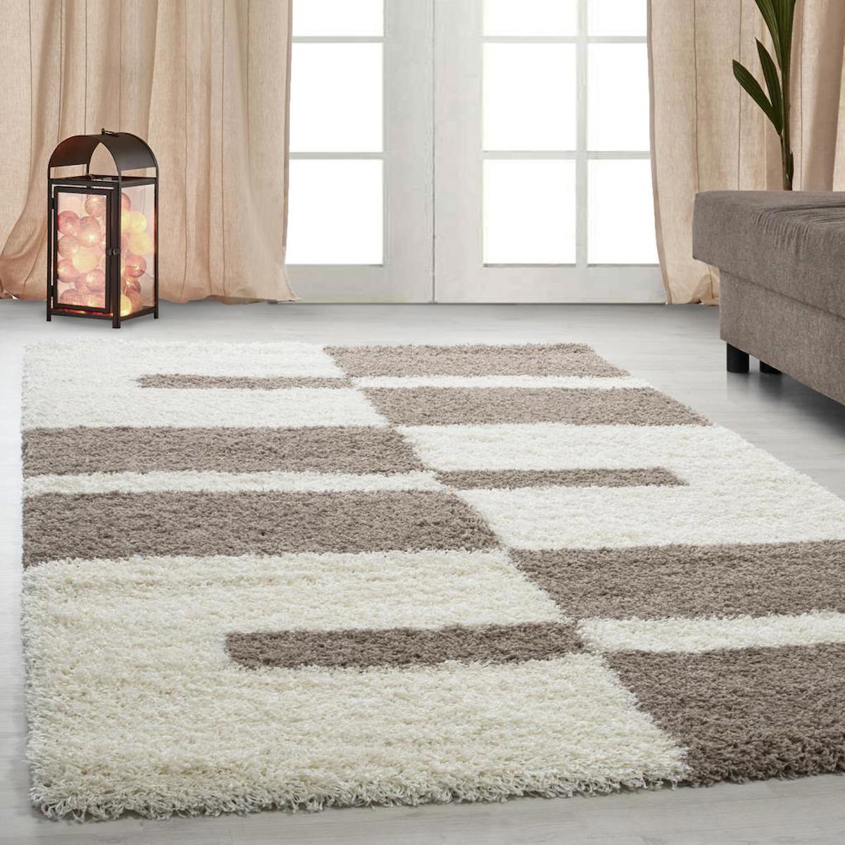 Red Halı Bej 30 mm Polipropilen Antibakteriyel Yıkanabilir Kalın Kaymaz Jüt Taban Dikdörtgen Makine Dokuma Salon Halısı 80x150 cm