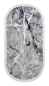 Dijidekor Gri 6 mm Polyester Antialerjenik Yıkanabilir Orta Kaymaz Dot Taban Oval Makine Dokuma Salon Halısı 120x180 cm