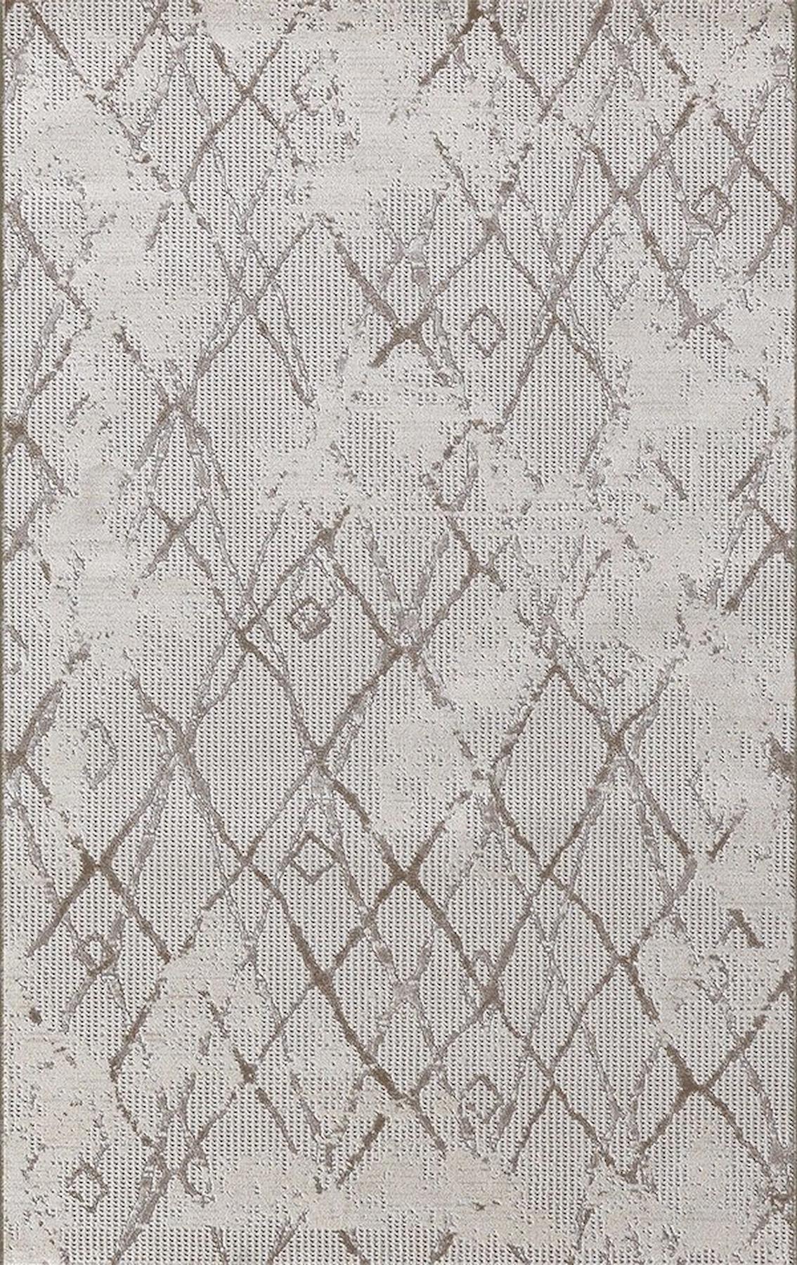 Merinos Country 36189 Krem 12 mm Akrilik Antialerjenik Yıkanabilir İnce Kaymaz Dikdörtgen Makine Dokuma Salon Halısı 100x200 cm