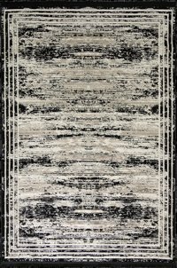 Tuğra Halı Petra 12260 Siyah 10 mm Polyester Silinebilir Yıkanabilir Orta Dikdörtgen Makine Dokuma Salon Halısı 120x200 cm