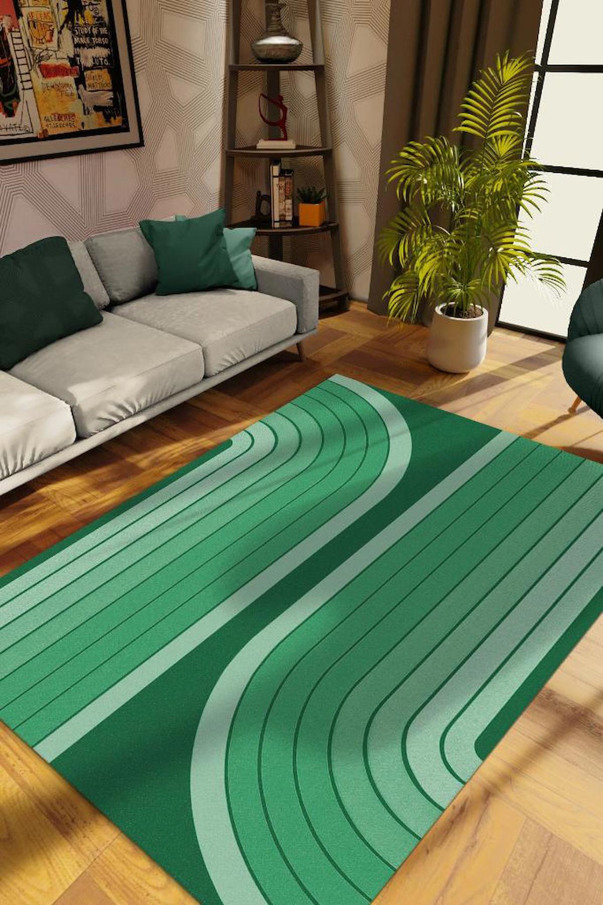 Homshtag Hayatın Virajları Çok Renkli 4 mm Pamuk Antistatik Yıkanabilir İnce Kaymaz Dikdörtgen Makine Dokuma Salon Halısı 160x230 cm