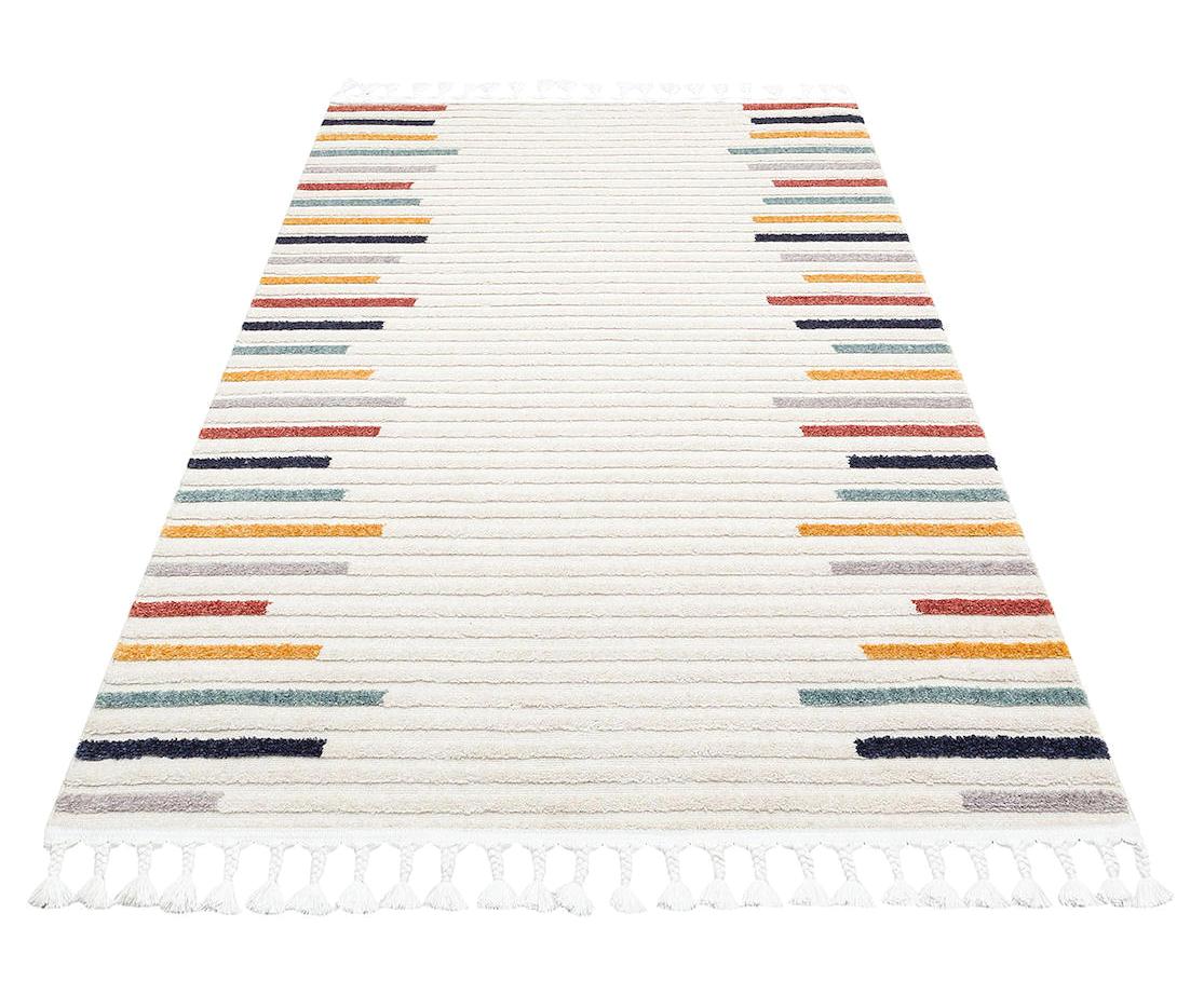 Eko Halı Terazzo TRZ06 Çok Renkli 10 mm Polyester Yıkanabilir İnce Kaymaz Dikdörtgen Makine Dokuma Salon Halısı 80x150 cm