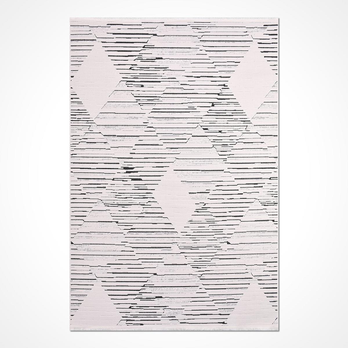 Dekozer Krem 10 mm Polyester Silinebilir Yıkanabilir Kaymaz Jüt Taban Dikdörtgen Makine Dokuma Salon Halısı 200x290 cm