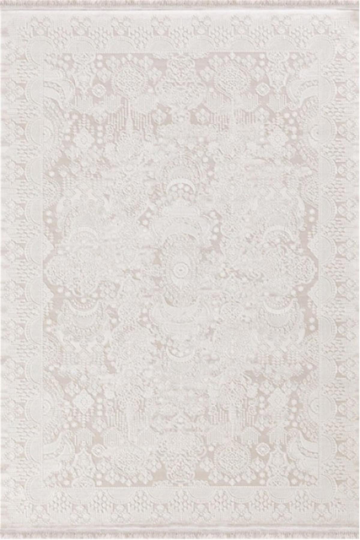 Dinarsu Arora 31885 Bej 11 mm Akrilik Silinebilir Yıkanabilir Orta Kaymaz Dikdörtgen Makine Dokuma Oturma Odası Halısı 120x160 cm