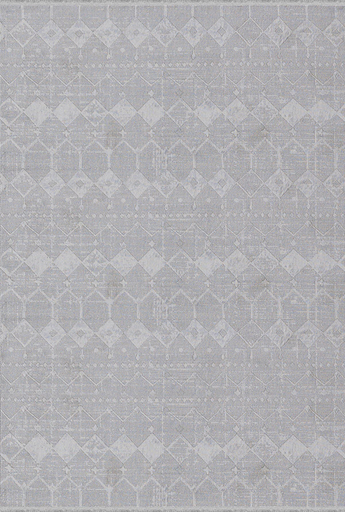 Dinarsu Vintage 36438 Gri 5 mm Polyester Silinebilir Yıkanabilir İnce Kaymaz Dikdörtgen Makine Dokuma Oturma Odası-Salon Halısı 100x150 cm