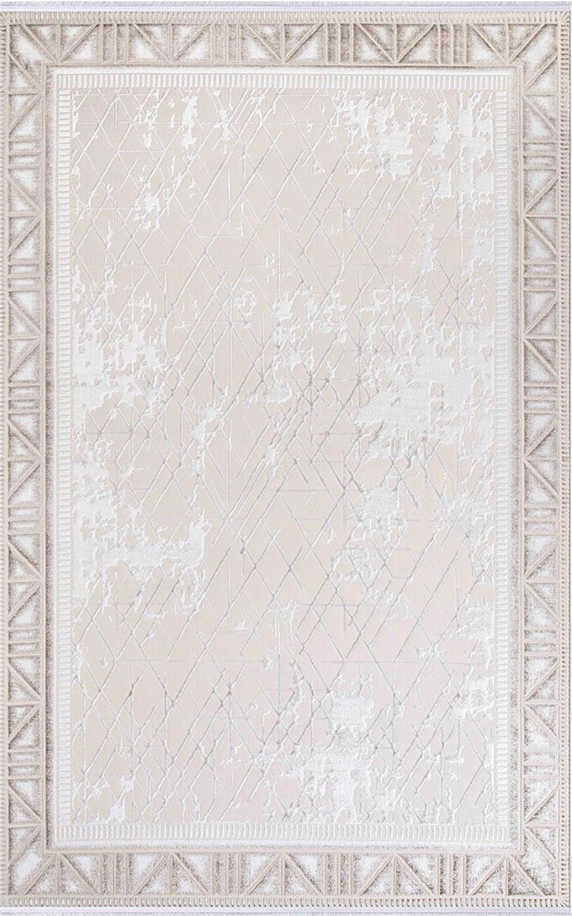 İpek Mekik Halı Sihir 17305 Krem 6 mm Polyester Toz Tutmaz Yıkanabilir İnce Kaymaz Pamuk Taban Dikdörtgen Makine Dokuma Antre-Çocuk Odası-Salon-Yatak Odası Halısı 100x200 cm