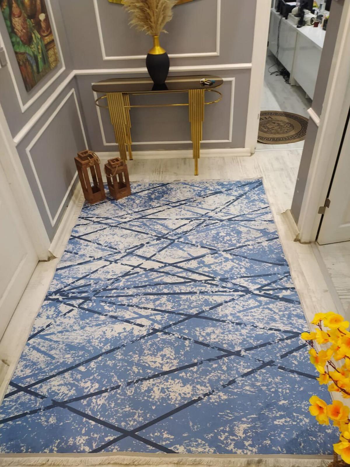 Doruklar Home Collection Çok Renkli 0.8 mm Polyester Yıkanabilir Kalın Kaymaz Taban Dikdörtgen Makine Dokuma Salon Halısı 180x280 cm
