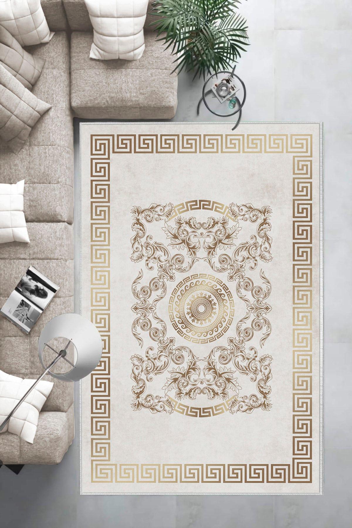 Aldora B1236 Siyah 9 mm Deri Leke tutmaz Yıkanabilir İnce Kaymaz Deri Taban Dikdörtgen Makine Dokuma Salon Halısı 100x150 cm