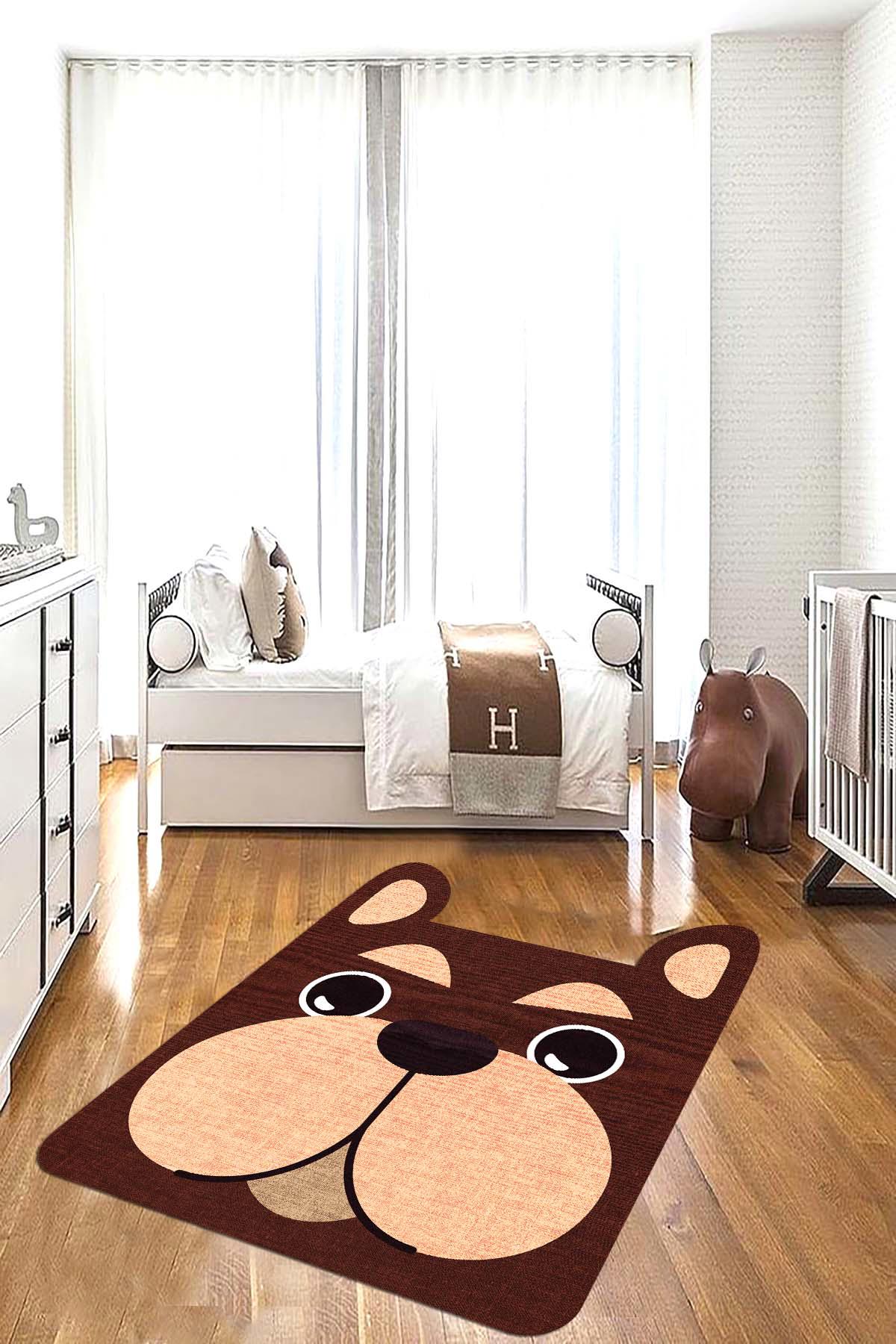 Aida Home Stell Çok Renkli 0.5 mm Pamuk Antibakteriyel Yıkanabilir İnce Kaymaz Pamuk Taban Dikdörtgen Makine Dokuma Bebek Odası-Çocuk Odası Halısı 150x230 cm