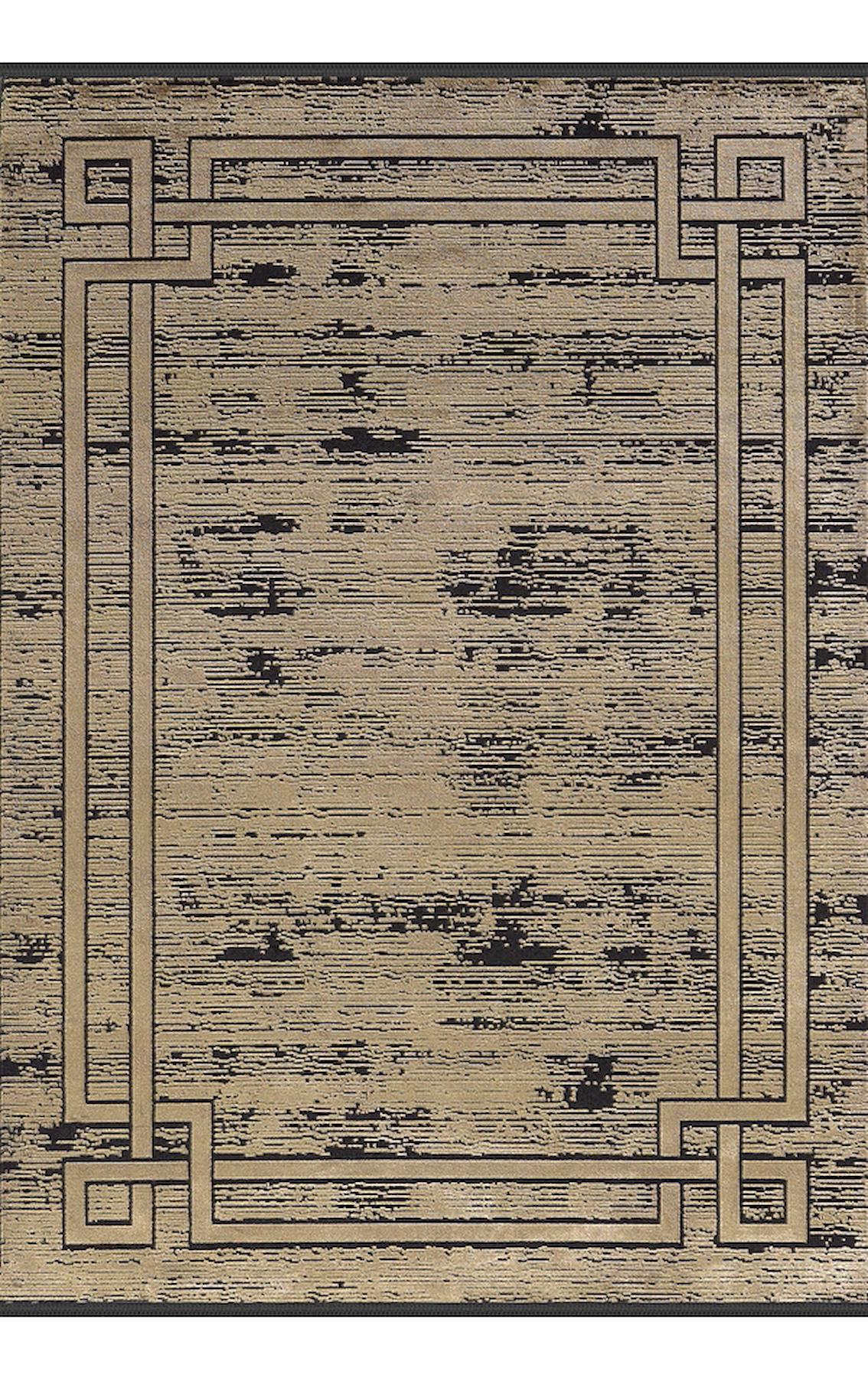 Merinos Bamboo Lavi 34666 Kahverengi-Siyah 12 mm Akrilik Antialerjenik Yıkanabilir İnce Kaymaz Dikdörtgen Makine Dokuma Salon Halısı